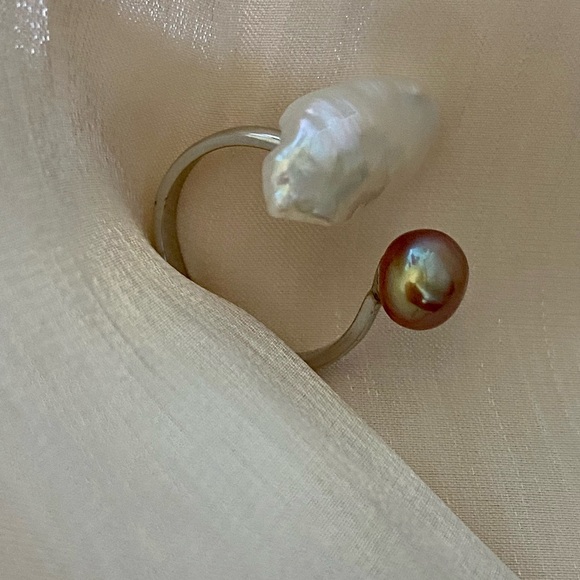AAAA double pearl ring top quality keshi - Picture 4 of 17